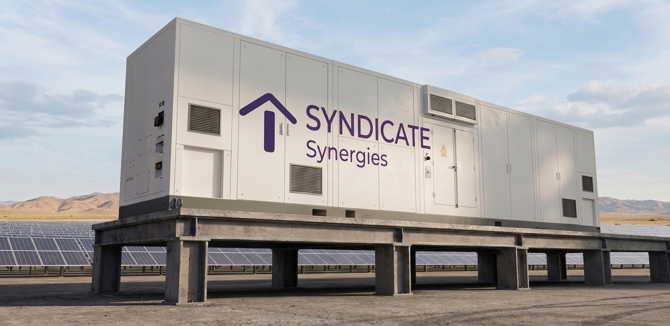 Syndicate Synergies 40ft containerised BESS unit deployed at a solar farm